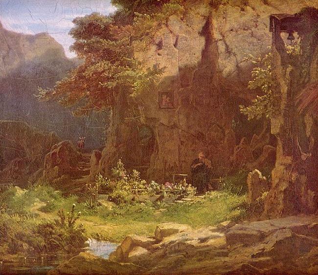 Carl Spitzweg Hermit playing the violin Germany oil painting art
